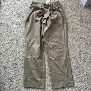 Banana republic Pants slacks chino paperbag waist tie khaki new - 8 medium